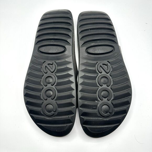 ECCO 2nd Cozmo Sandals Mens Size 11-11.5 Gray Leather Slide Comfort Strap Shoes main image 13